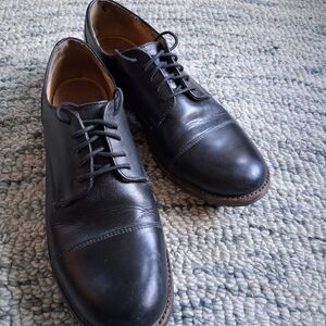 Frye Black Leather Oxford Shoes